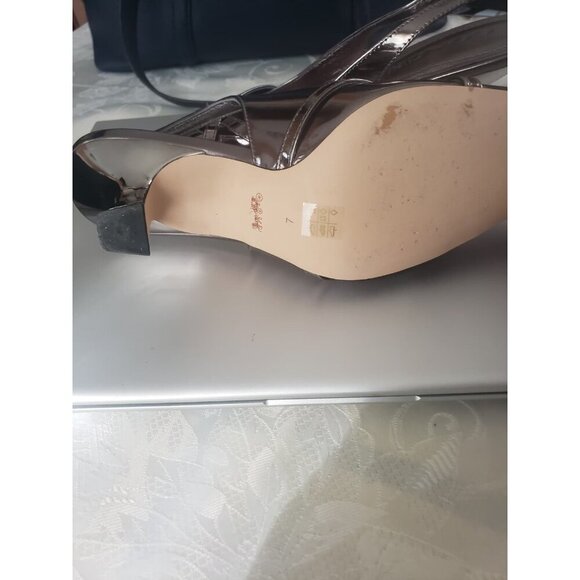 Coach Rowyn Slingback Pump Heels Women's Size 7 Anthracite Metallic Minor Flaws - Picture 3 of 5